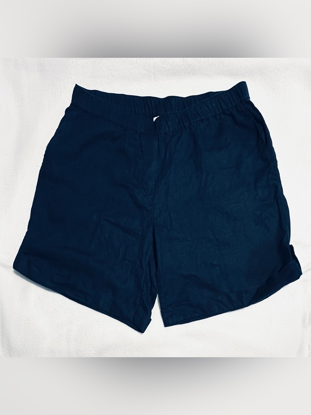NWOT Pure Jill" 100% Linen Pull-On Athletic Elastic-Waist Coastal Shorts, M